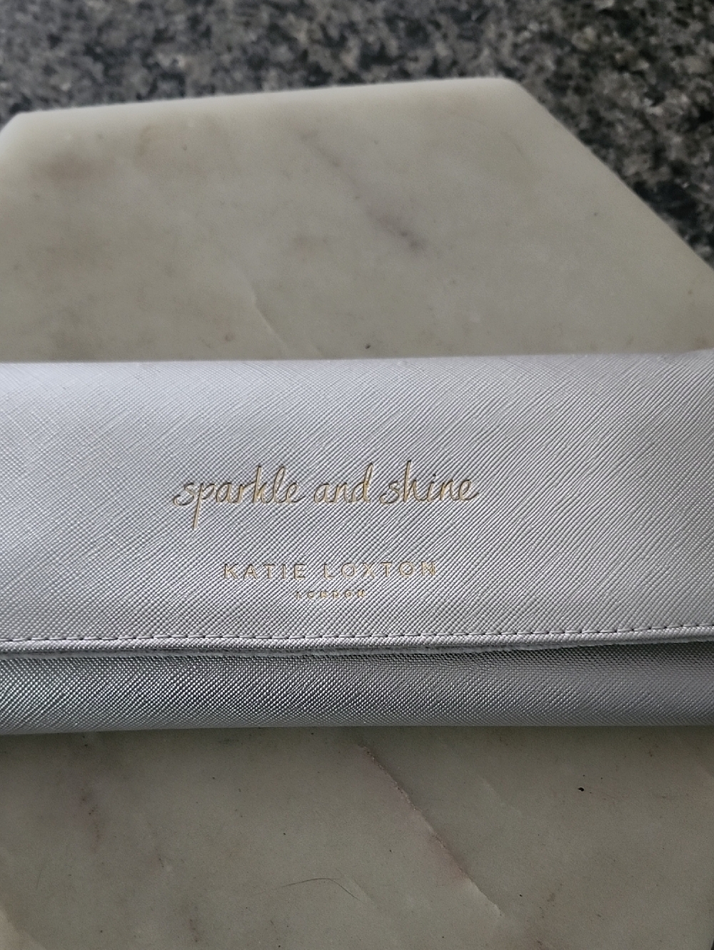 NWT Katie Loxton "Sparkle & Shine" Metallic Silver Jewellery Roll